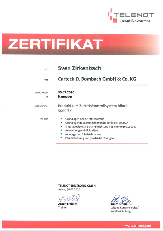 Cartech Bombach IT Zertifikate