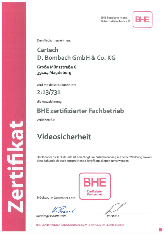 Cartech Bombach IT Zertifikate