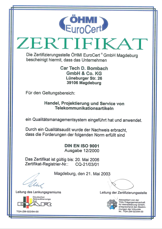 Cartech Bombach IT Zertifikate