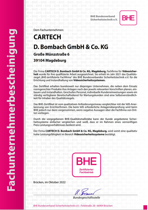 Cartech Bombach IT Zertifikate